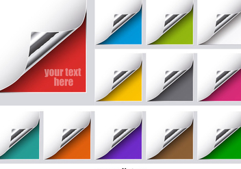 Vector Set Of Metallic Paper Corner Folds - Kostenloses vector #389643